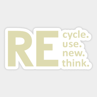 recycle reuse renew rethink (Green) Sticker